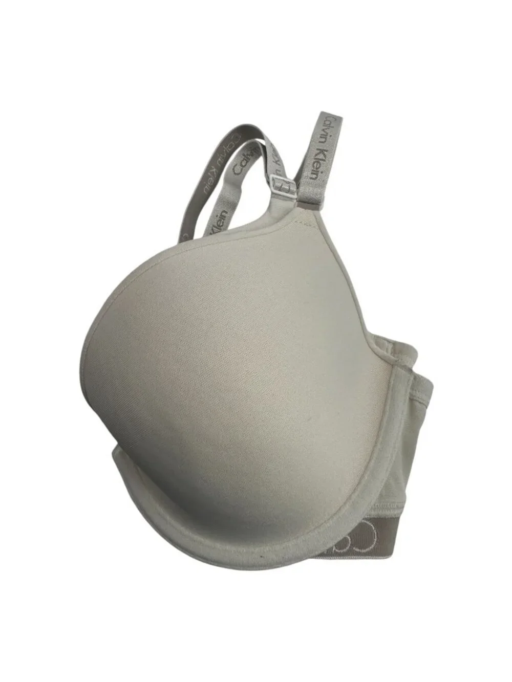 Calvin Klein T-Shirt Bra 36C Ivory Carousel Contour Underwire Lightly Padded